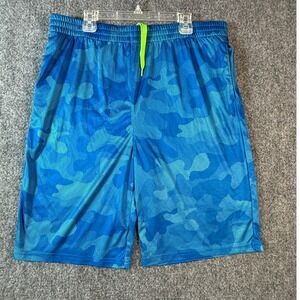 Lands' End Men's XL Blue Camouflage Athletic Shorts Activewear Gym‎